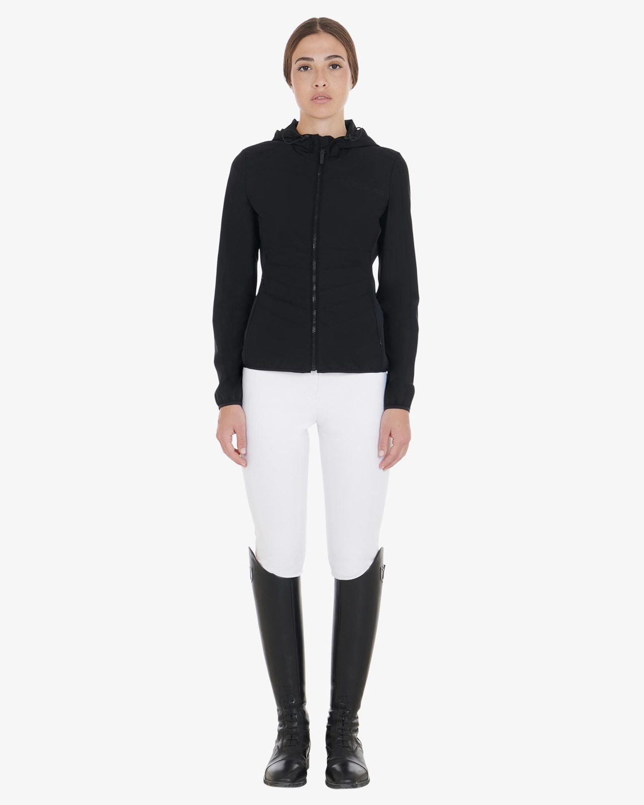Women's down jacket in technical blend