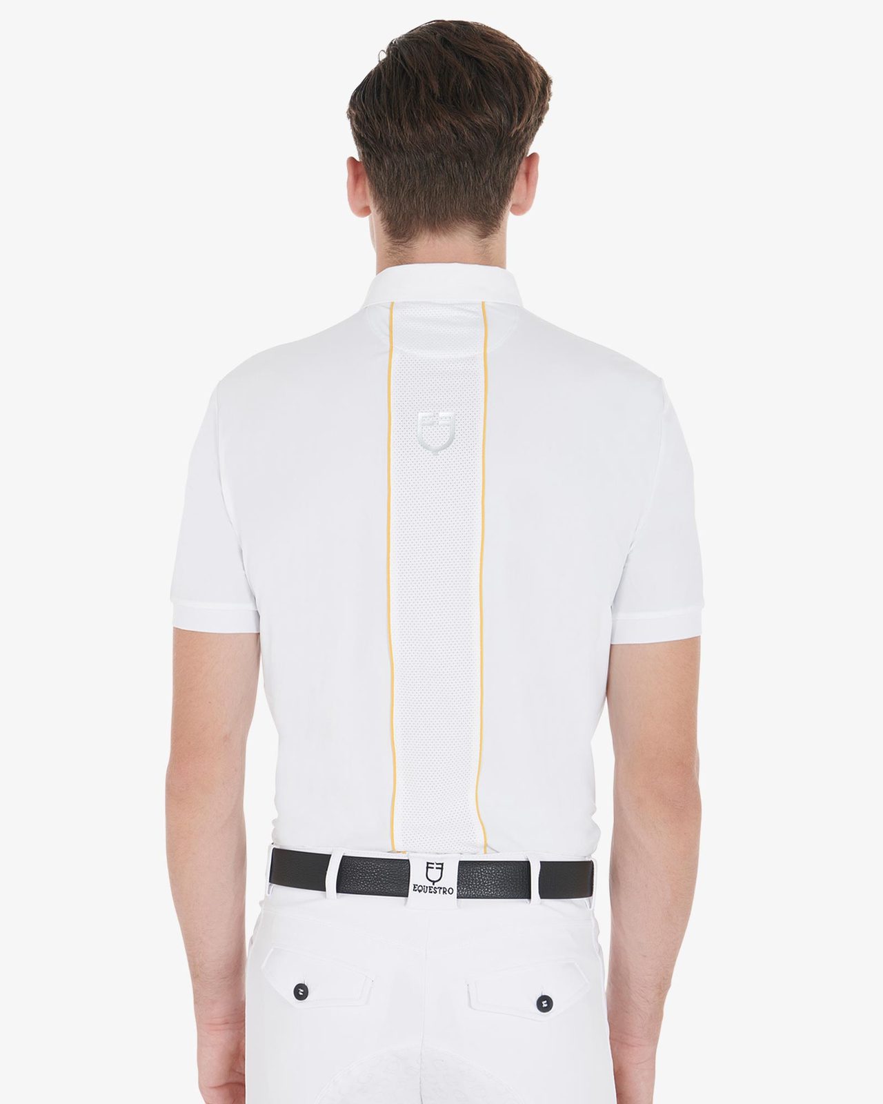 Polo uomo slim fit tessuto tecnico con piping