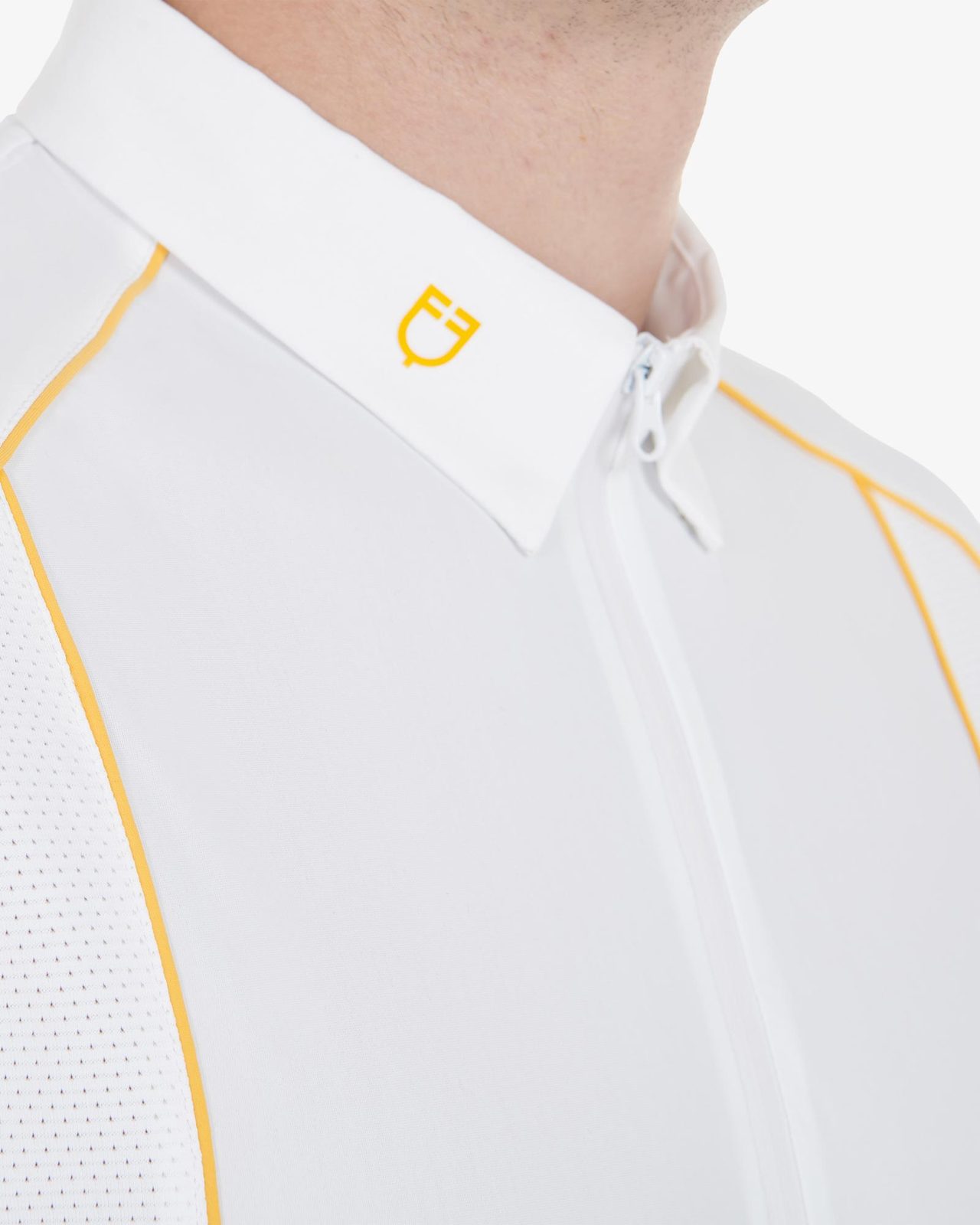 Polo uomo slim fit tessuto tecnico con piping