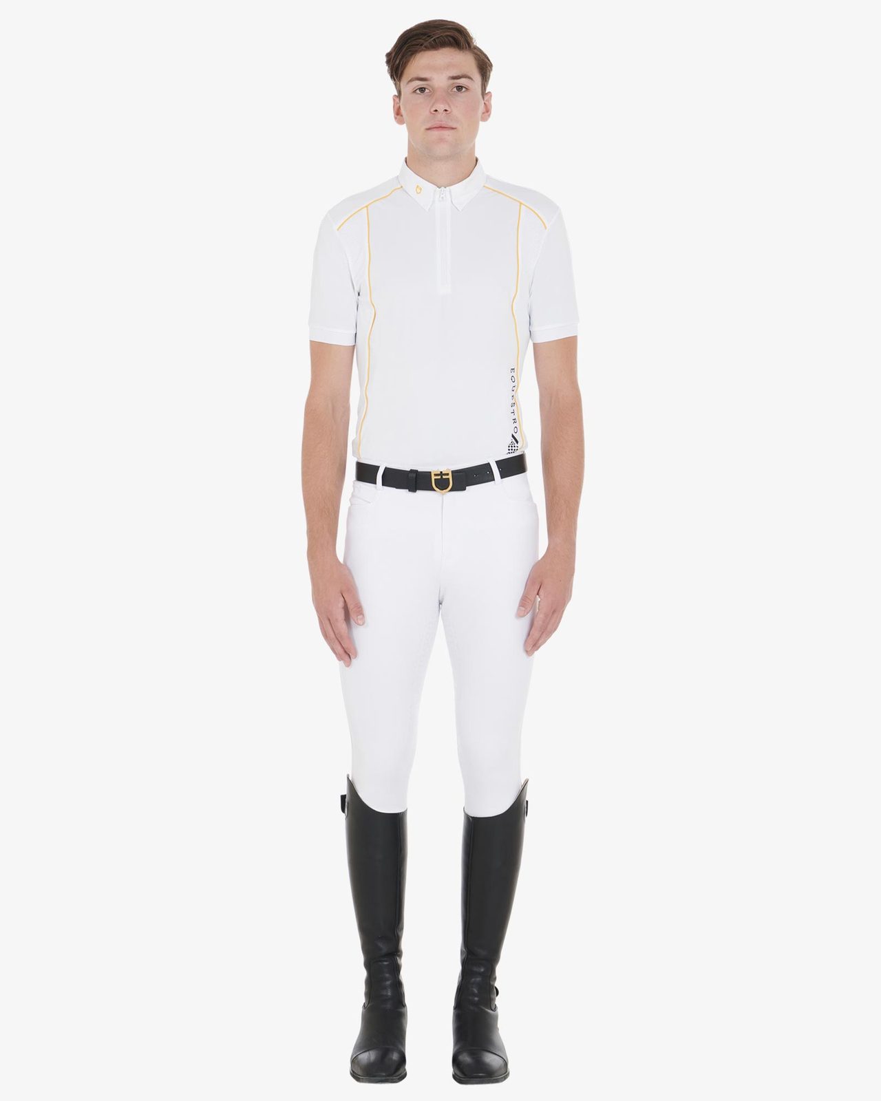 Polo uomo slim fit tessuto tecnico con piping