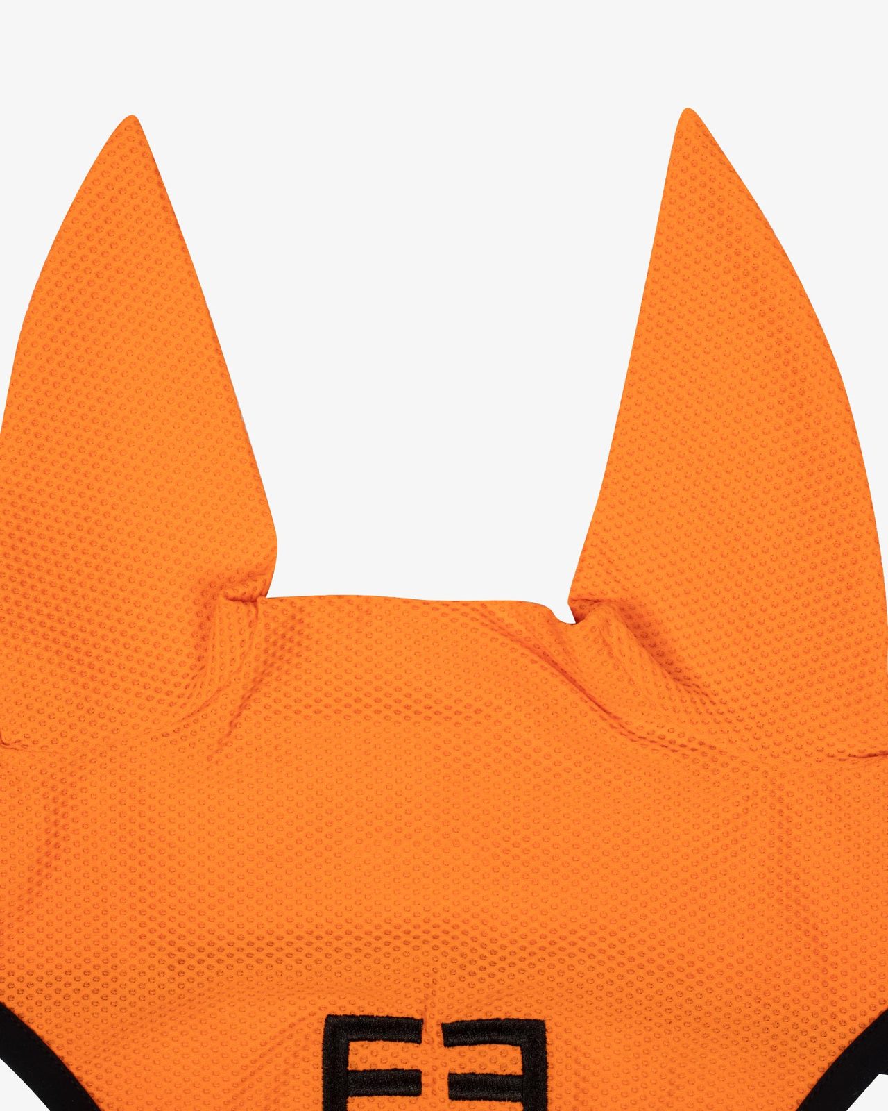Perforated fabric fly veil with logo