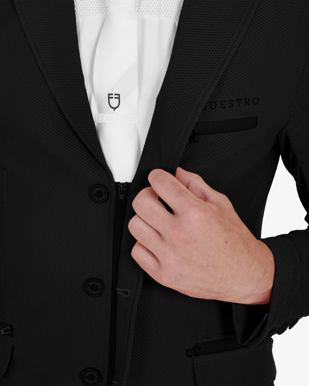 Giacca uomo da concorso tre bottoni traforata