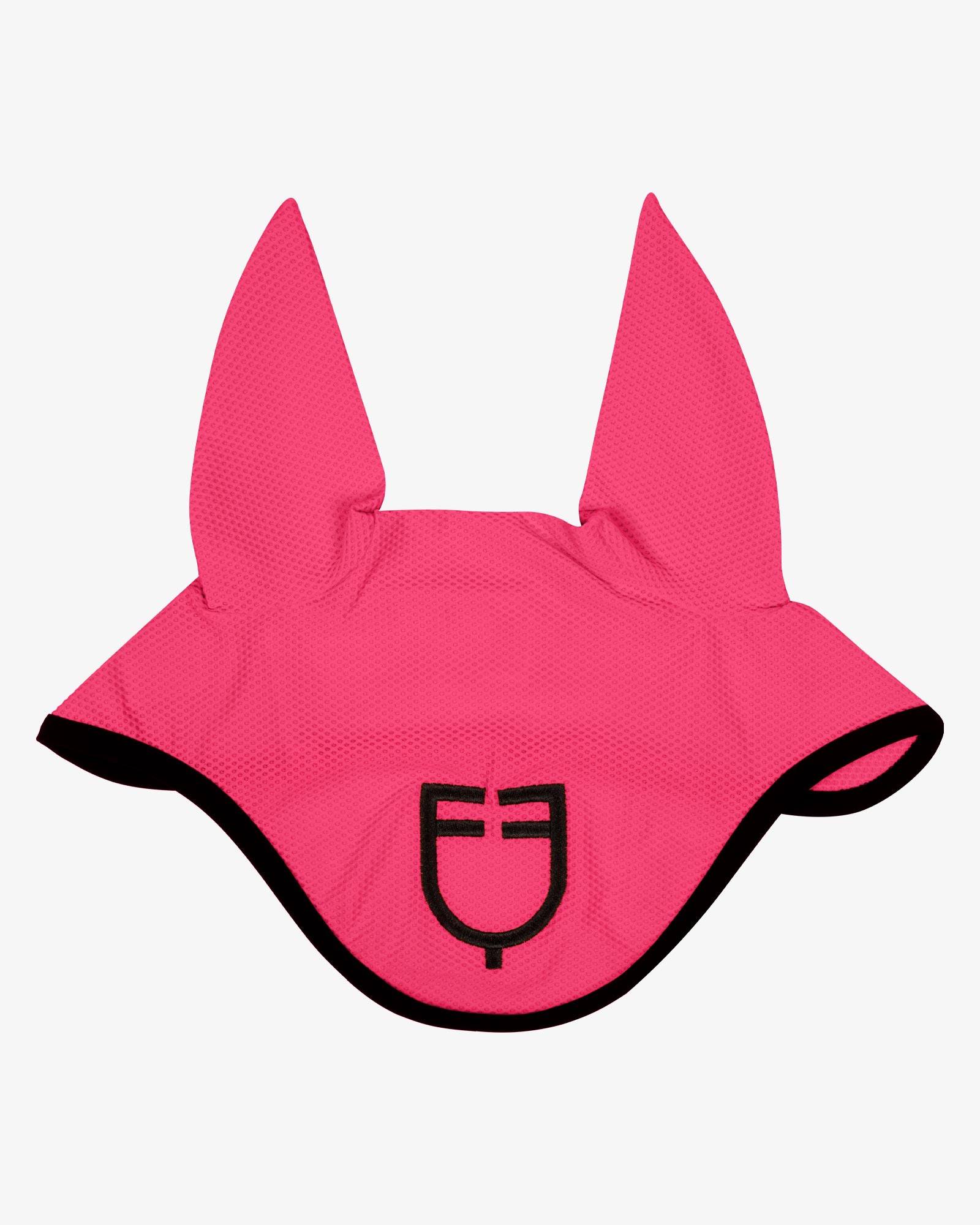 Perforated fabric fly veil with logo