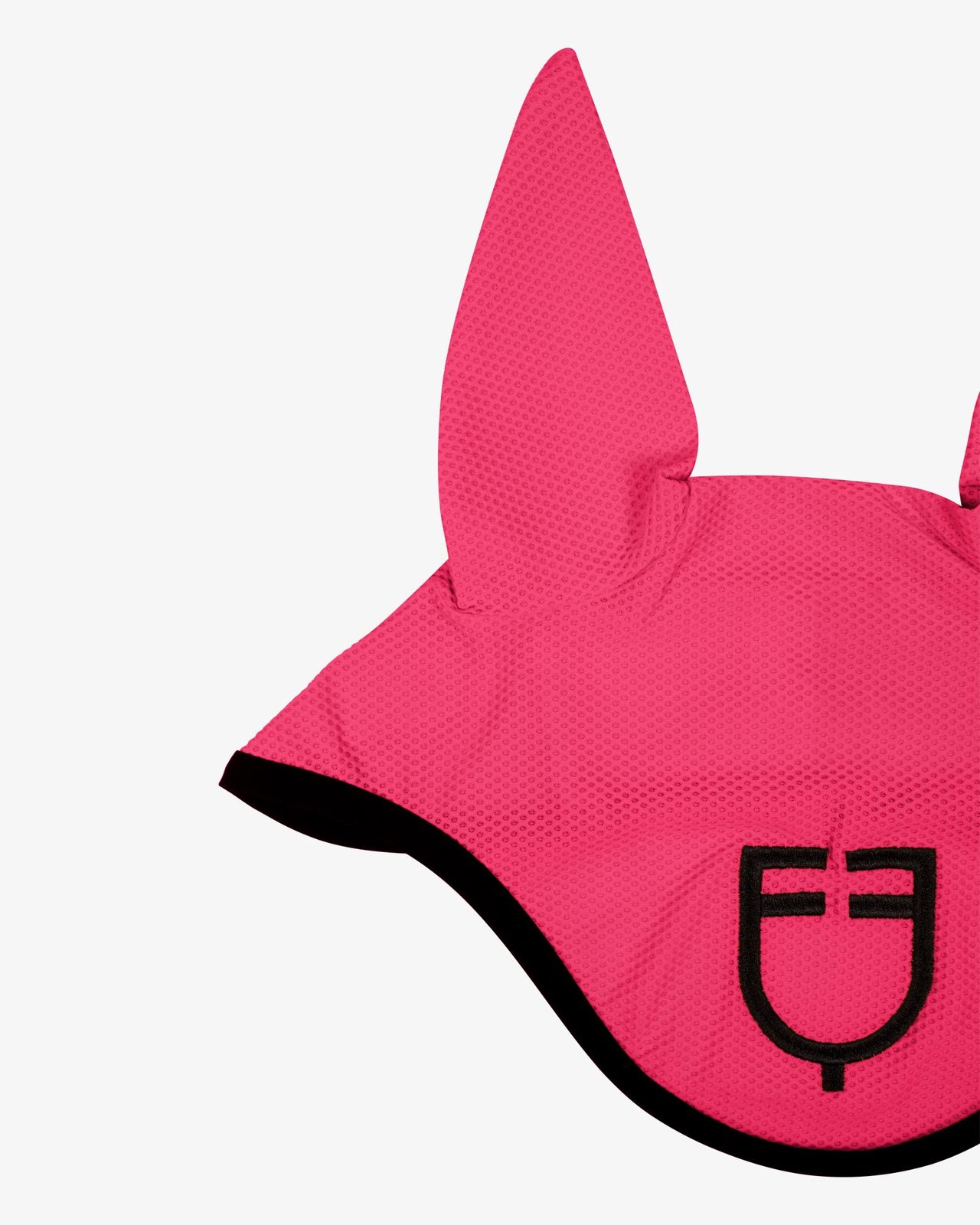 Perforated fabric fly veil with logo