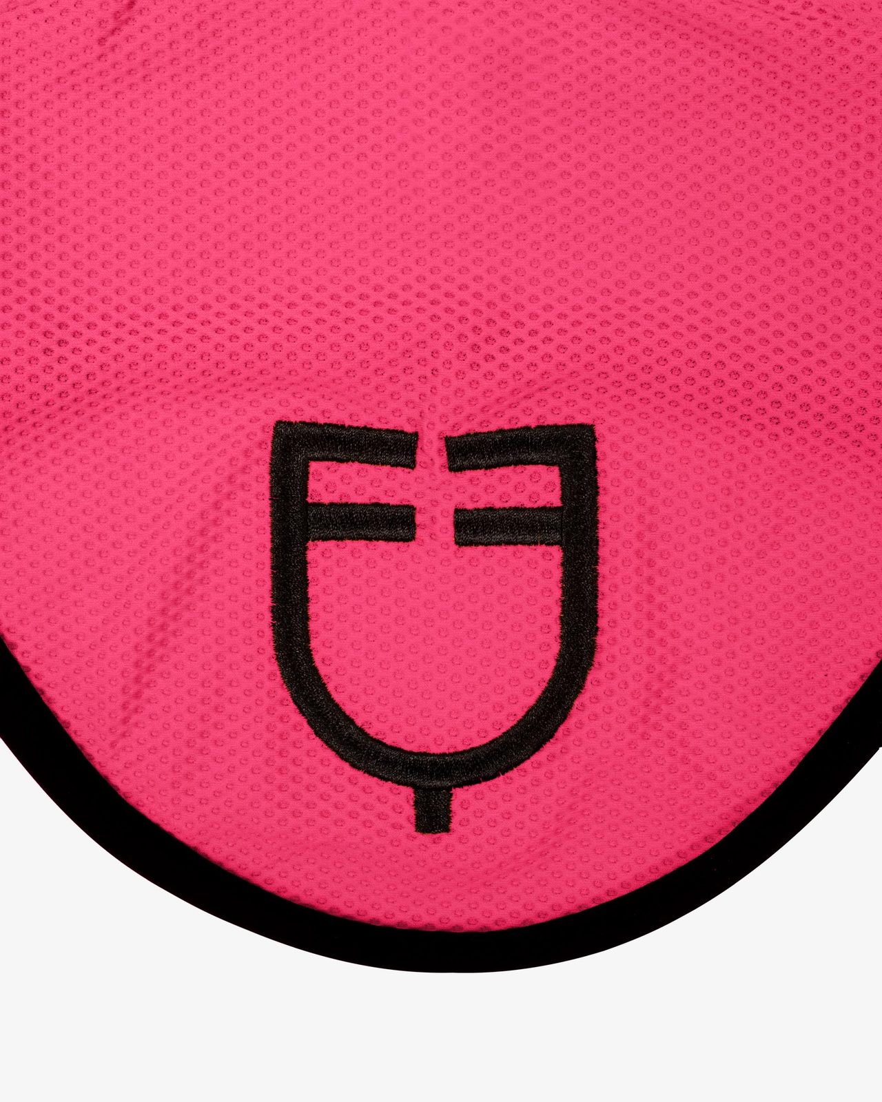 Perforated fabric fly veil with logo