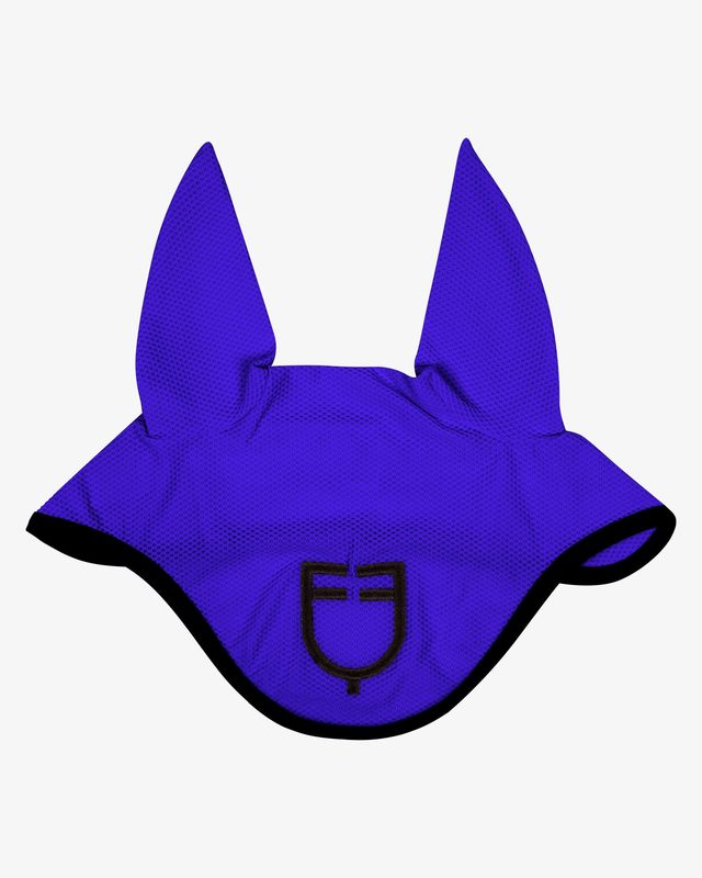 Perforated fabric fly veil with logo