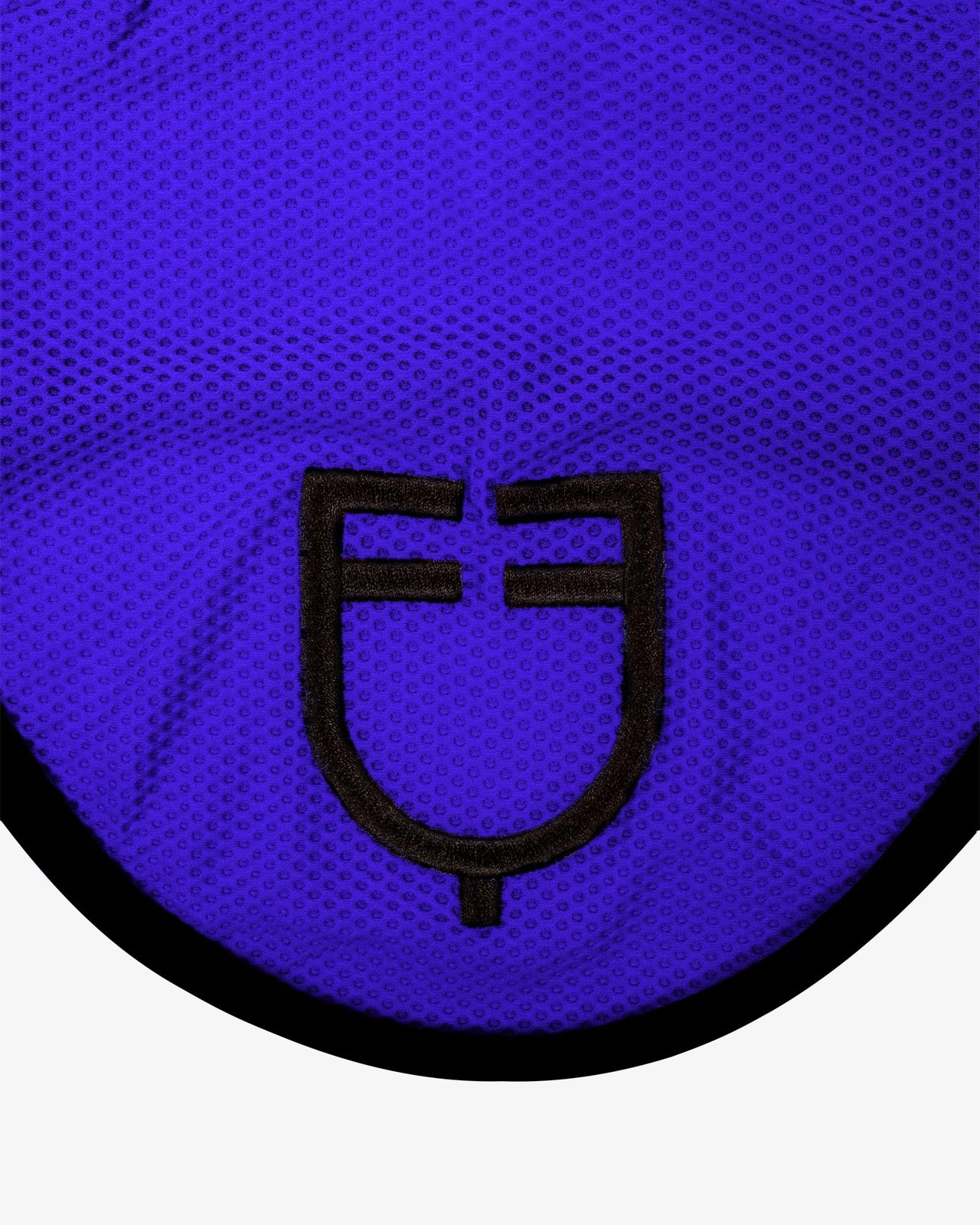 Perforated fabric fly veil with logo