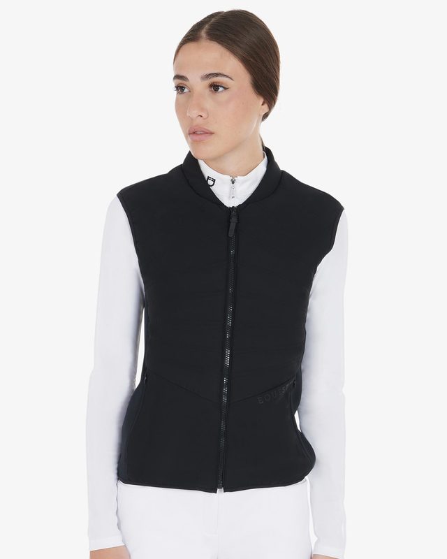 Women's slim fit vest in technical fabric