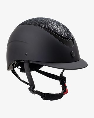Cap visiera stretta con brillantini omologazione EN 1384-2023