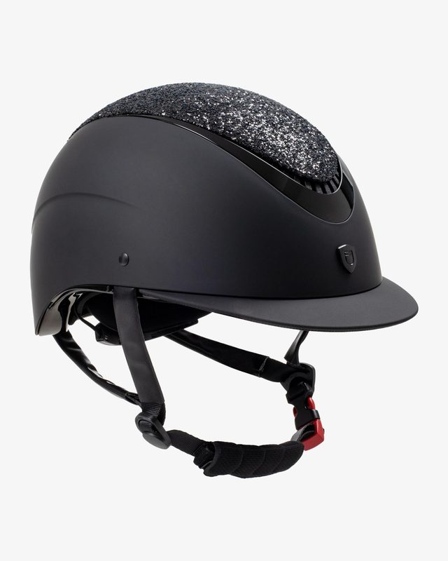 Narrow visor helmet with rhinestones EN 1384-2023 homologation