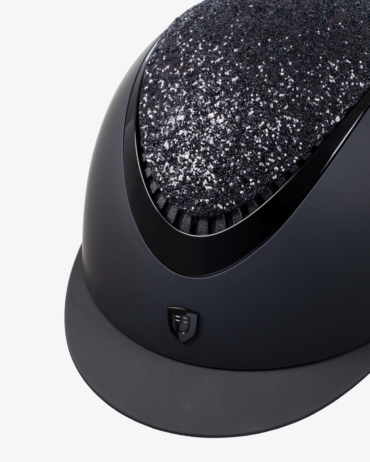 Cap visiera stretta con brillantini omologazione EN 1384-2023
