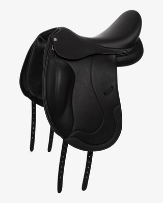 Doubled leather dressage saddle