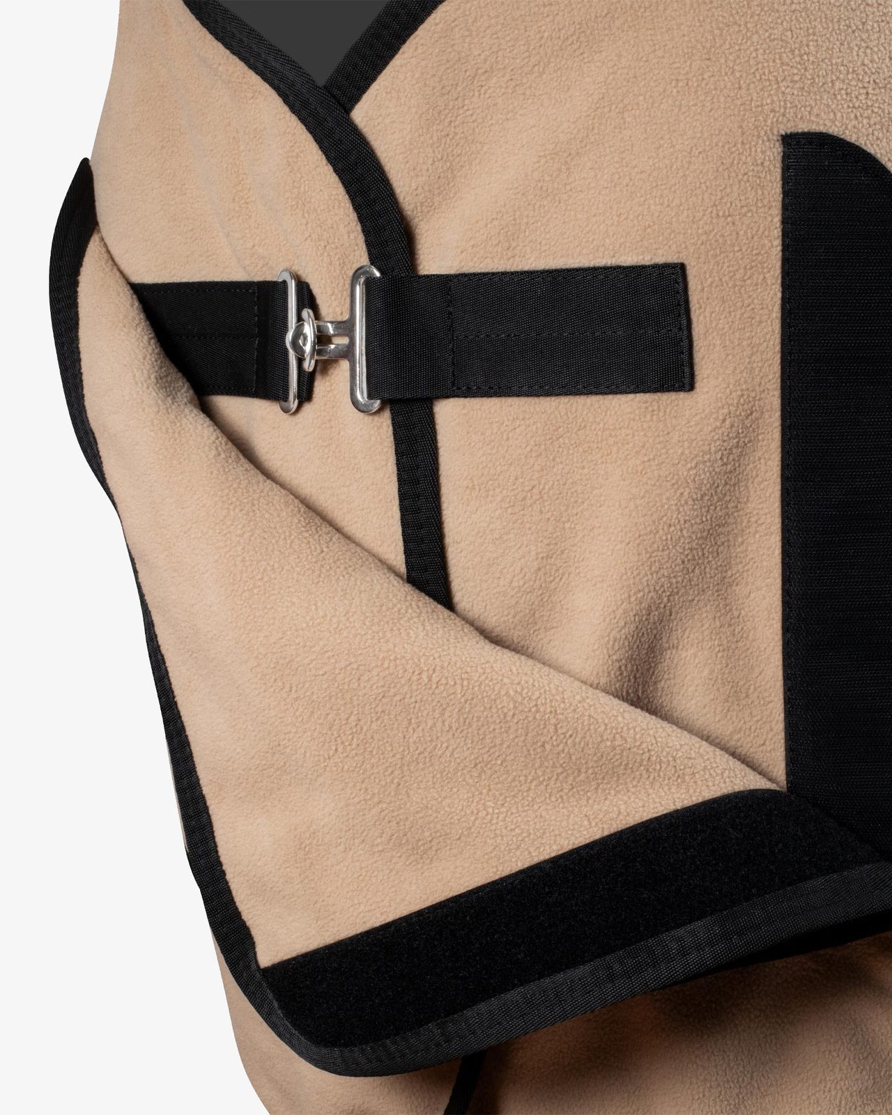 Fleece rug with flap front closure