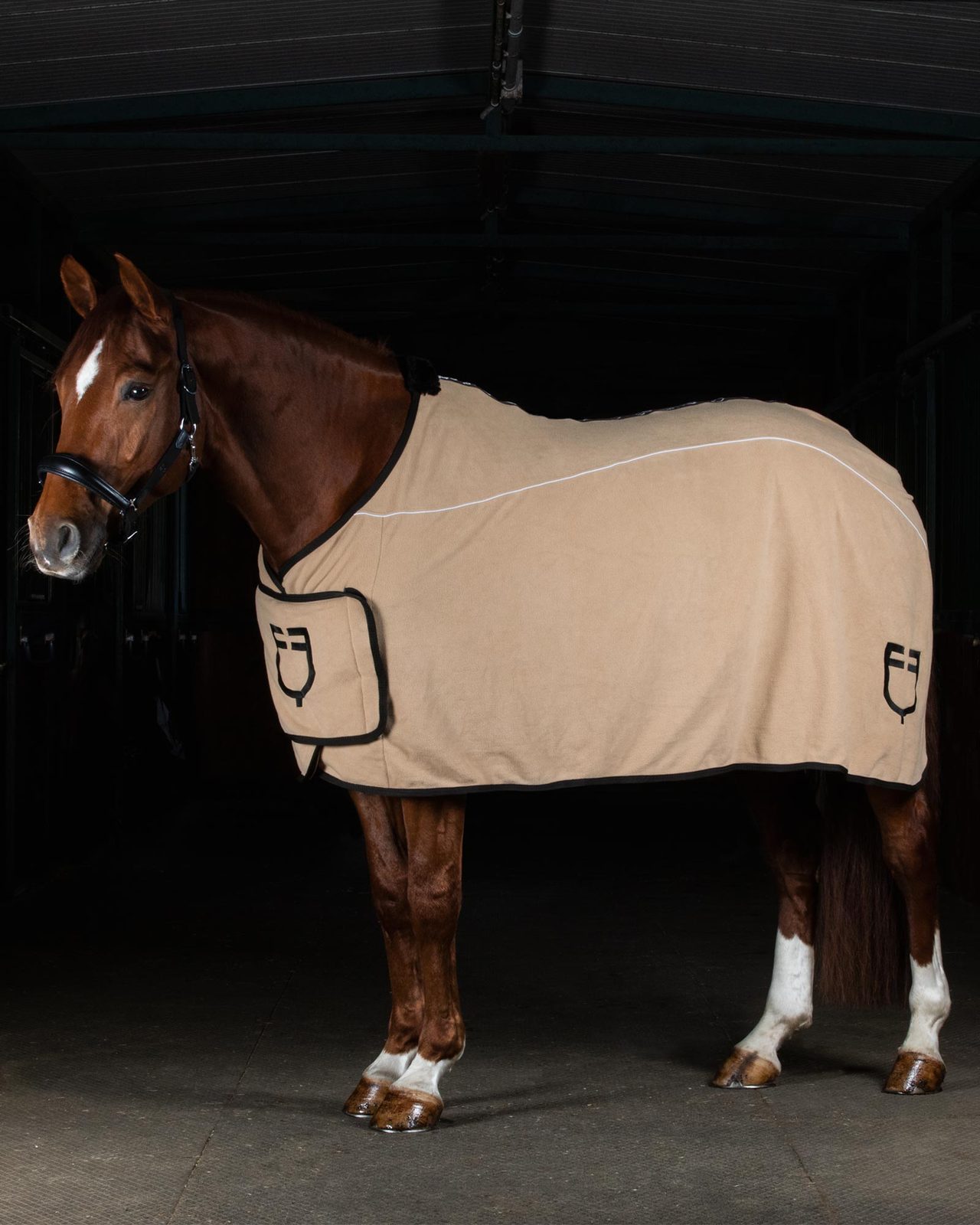 Fleece rug with flap front closure
