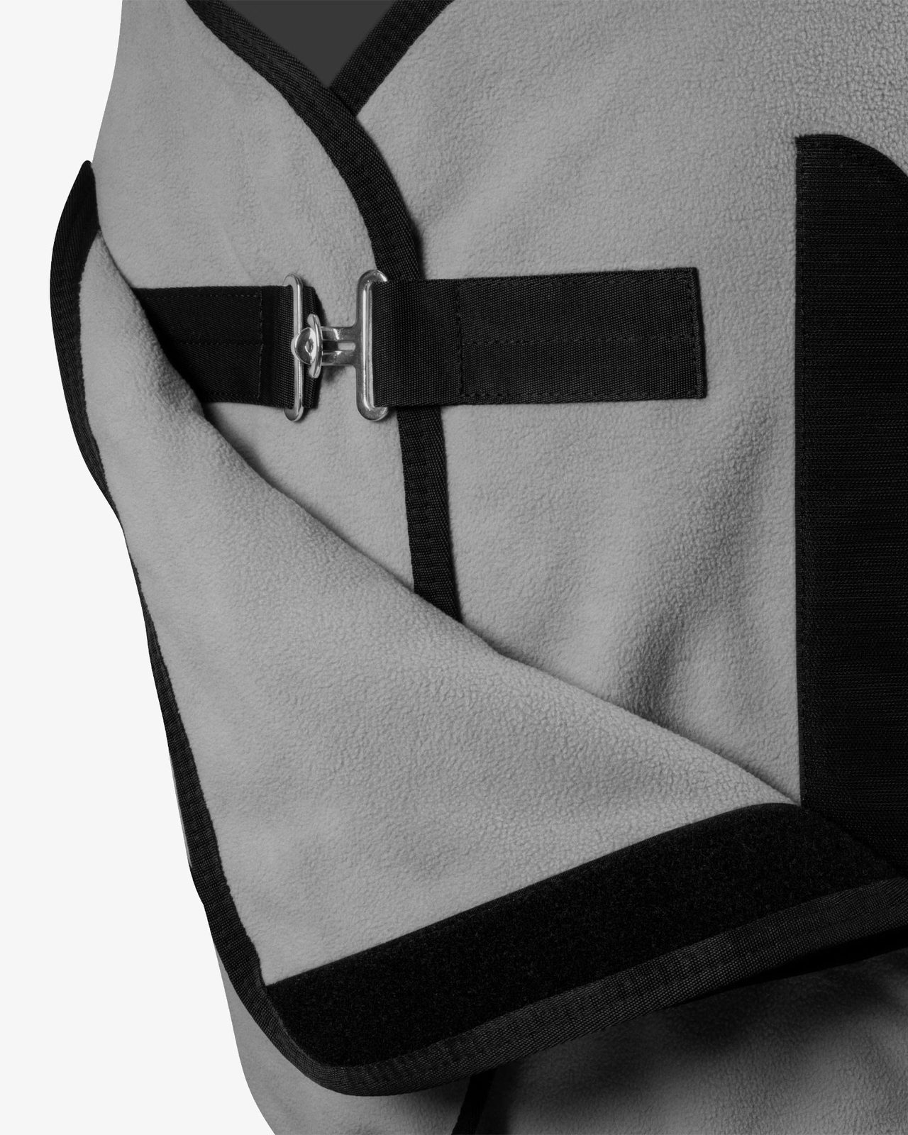 Fleece rug with flap front closure