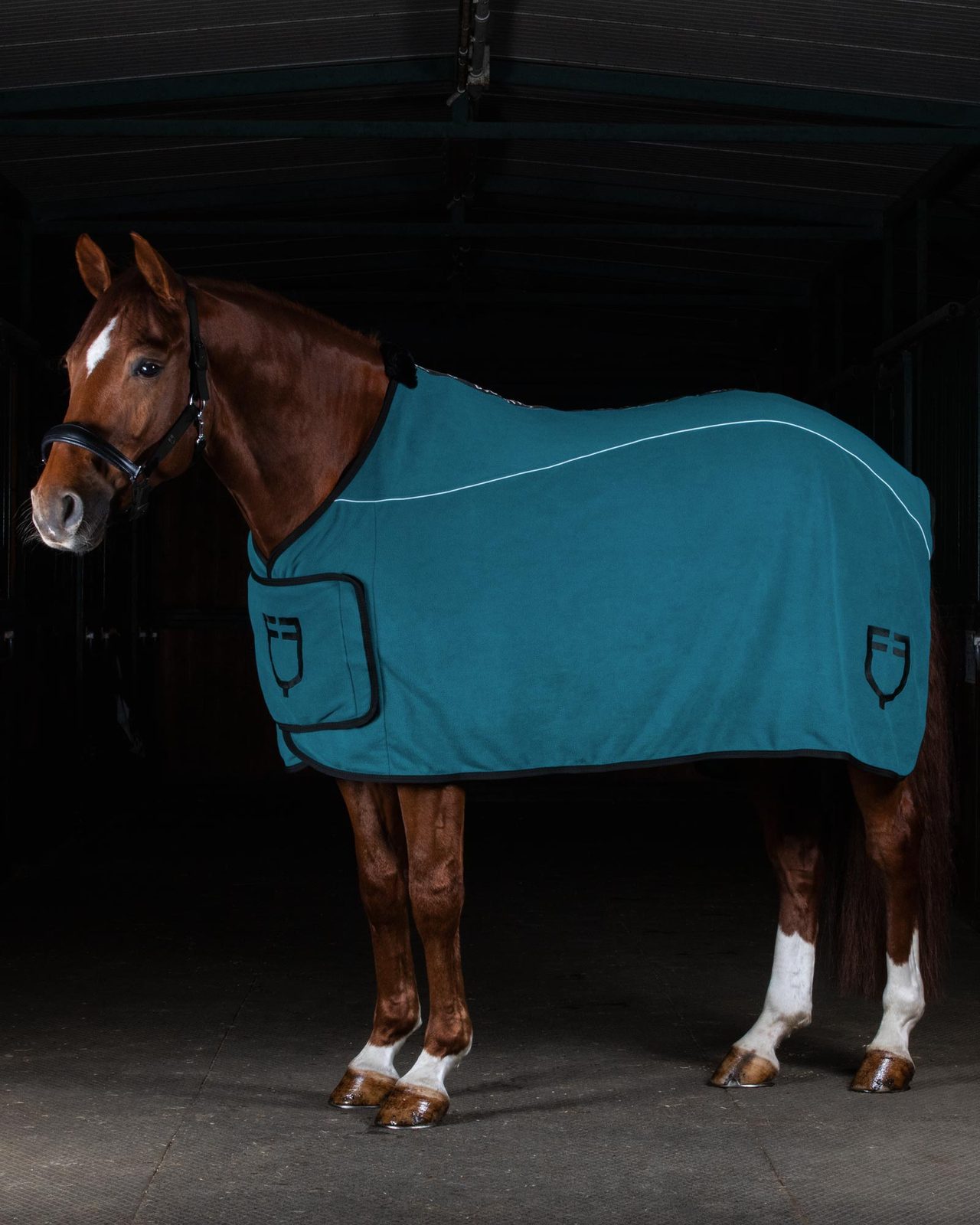 Fleece rug with flap front closure