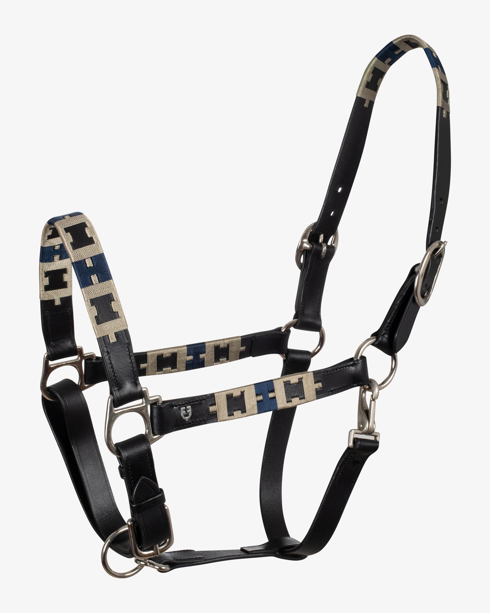 Leather halter with geometric pattern