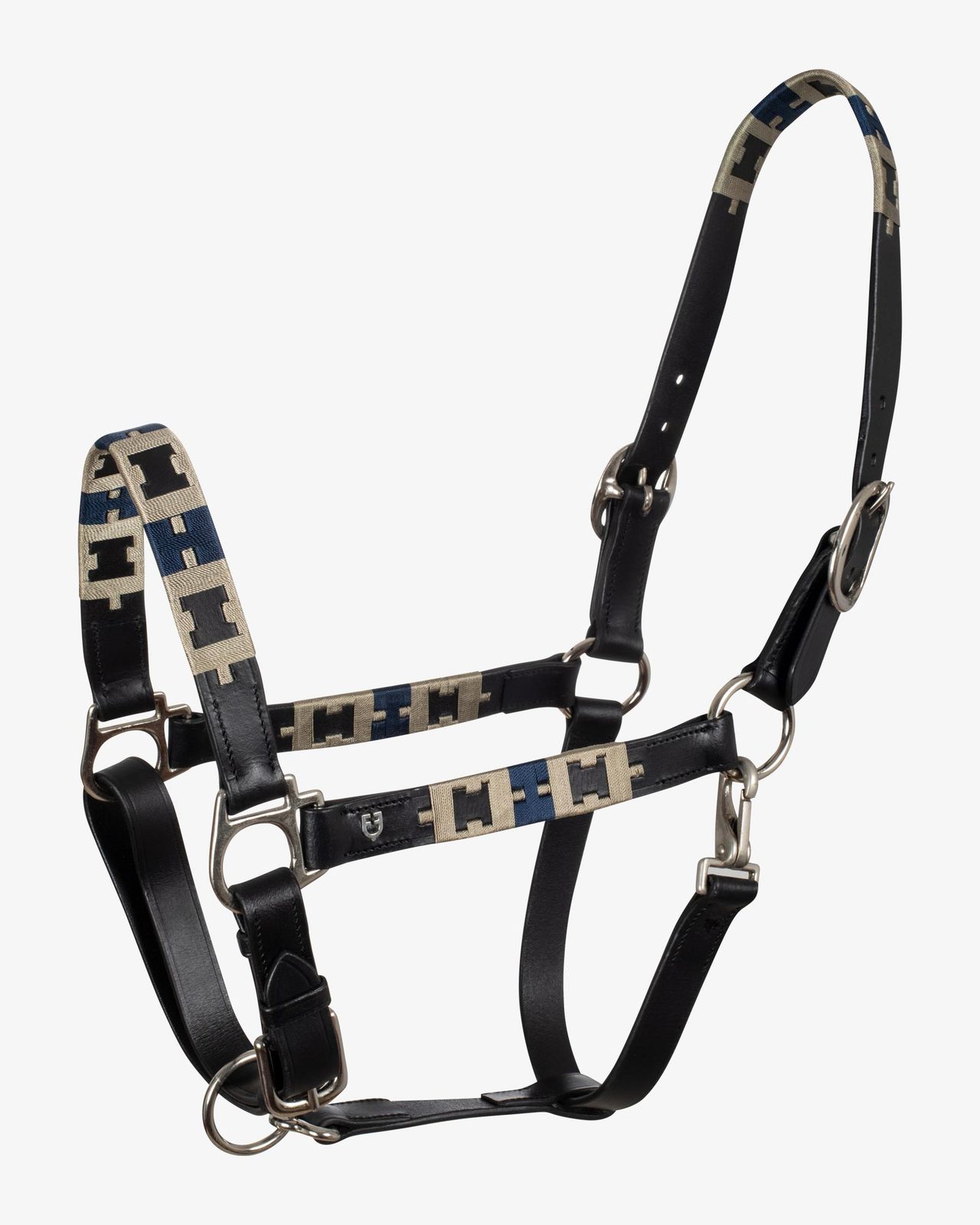 Leather halter with geometric pattern