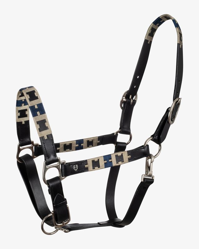 Leather halter with geometric pattern