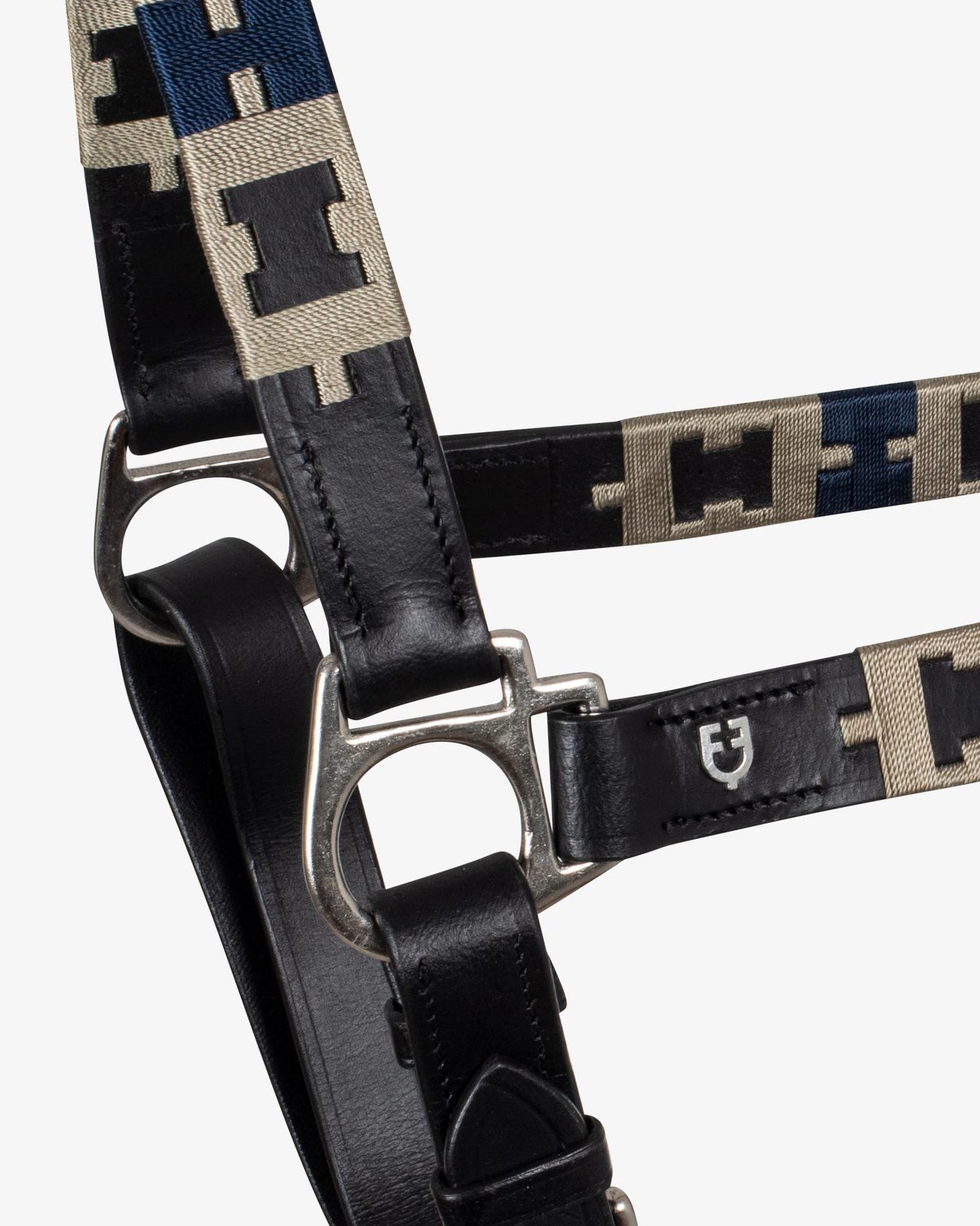 Leather halter with geometric pattern