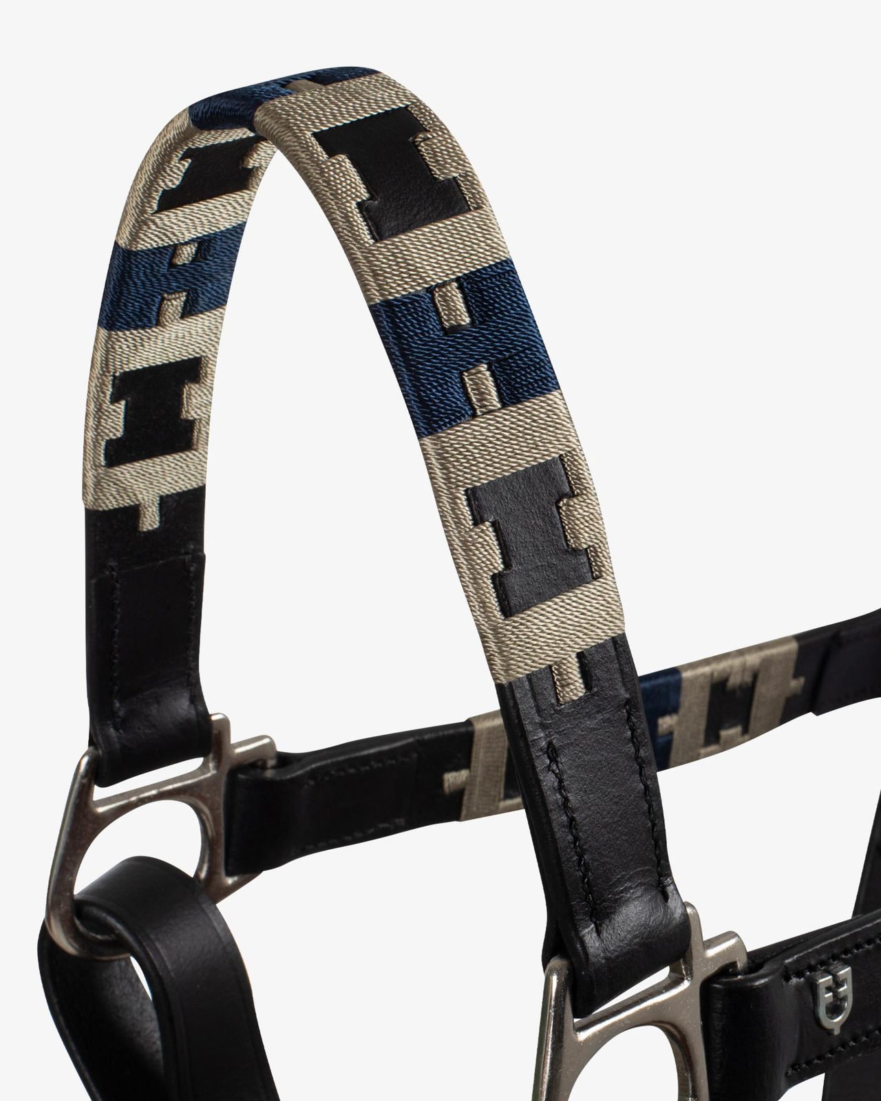 Leather halter with geometric pattern