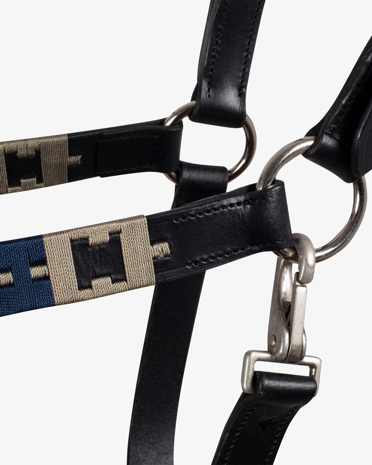 Leather halter with geometric pattern