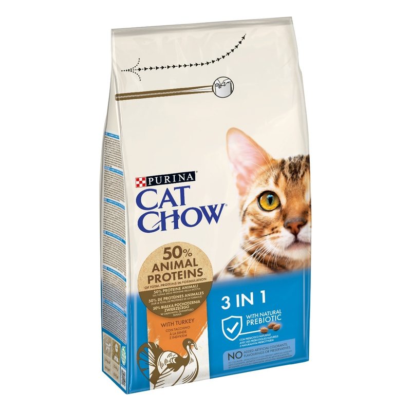 CAT CHOW 3 IN 1 Crocchette al Tacchino per gatto 1.5Kg | PURINA Shop 1,5 kg