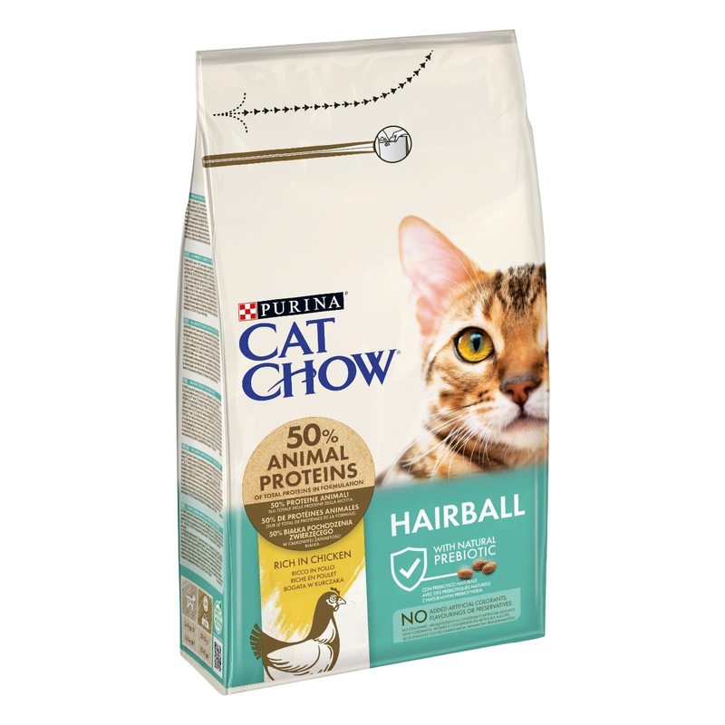 CAT CHOW Hairball Control Gatto Crocchette con Pollo | PURINA Shop 1,5 kg