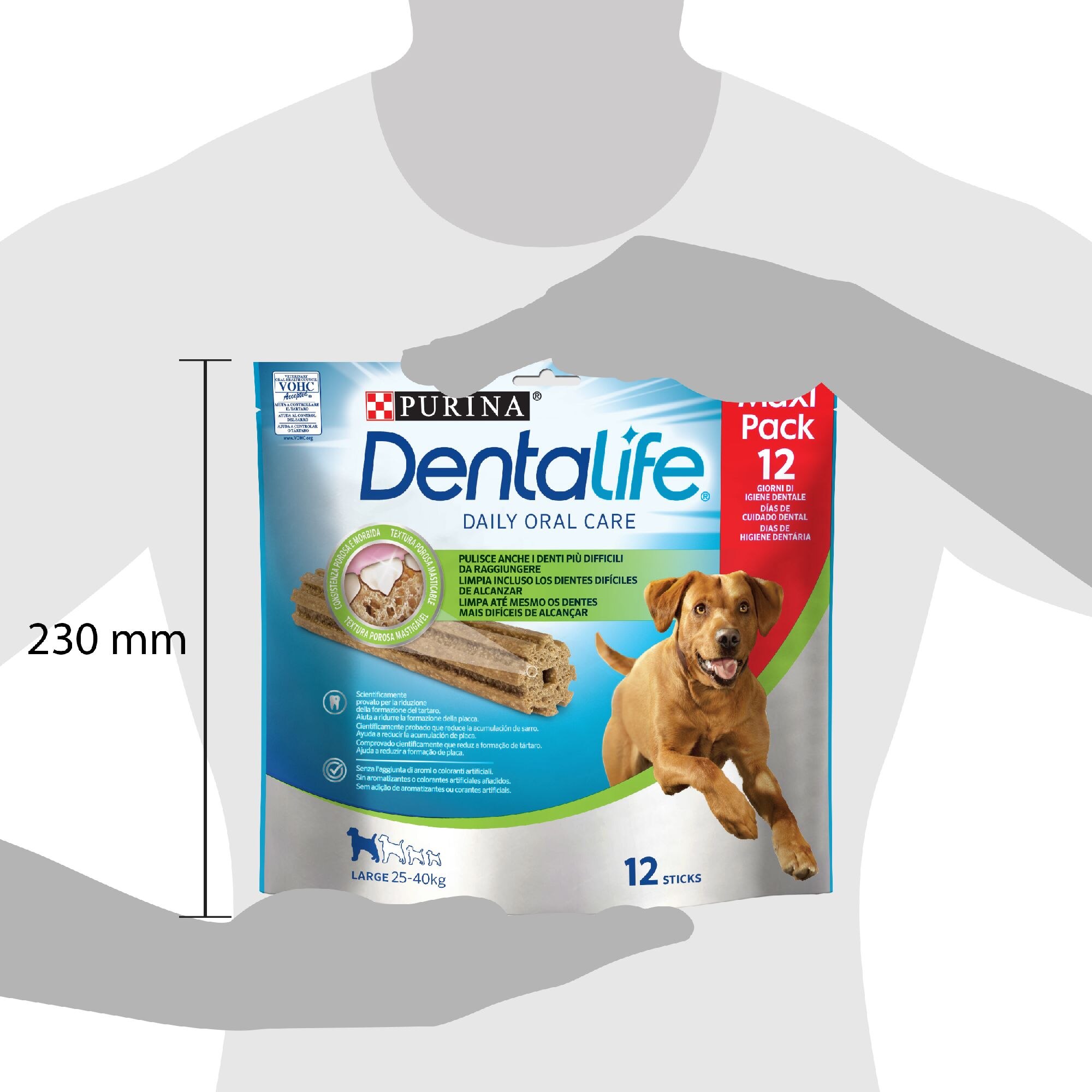 Snack dentale per cane taglia large – Purina DENTALIFE® con pollo 12 stick 426 g