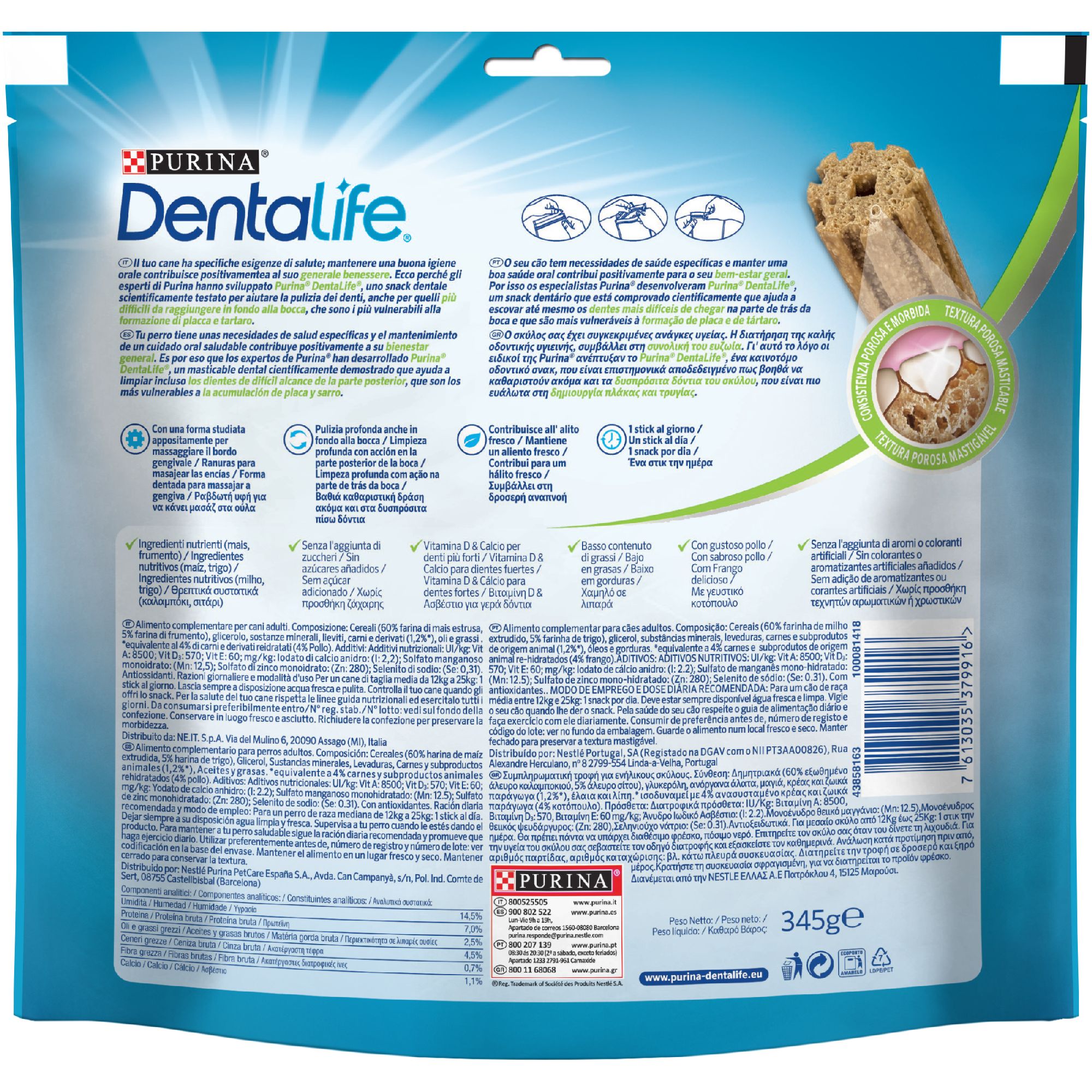 DENTALIFE® Multipack Snack Cane per l'igiene orale Taglia Medium