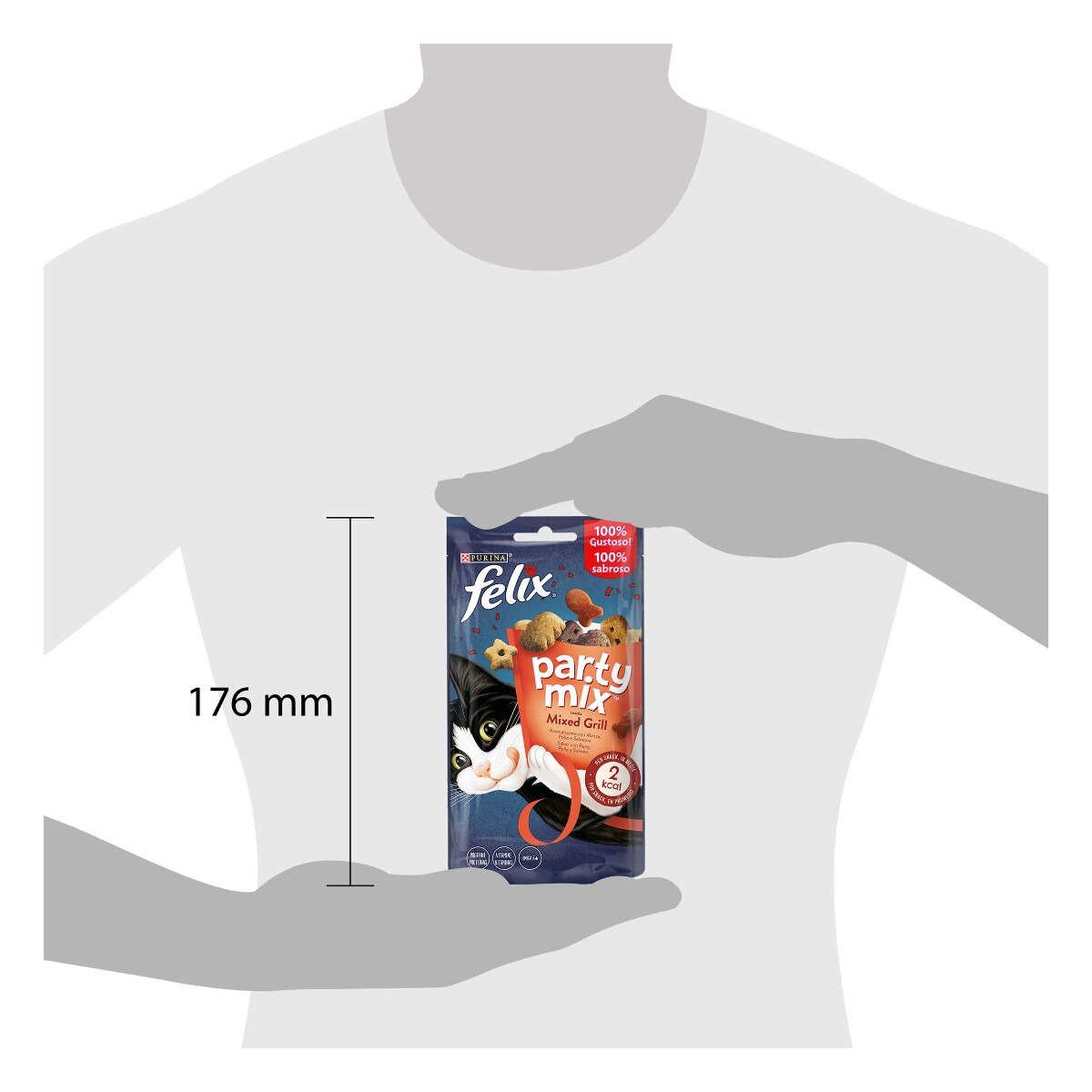 FELIX® Party Mix Gatto Snack Mixed Grill Aromatizzato con Manzo, Pollo e Salmone