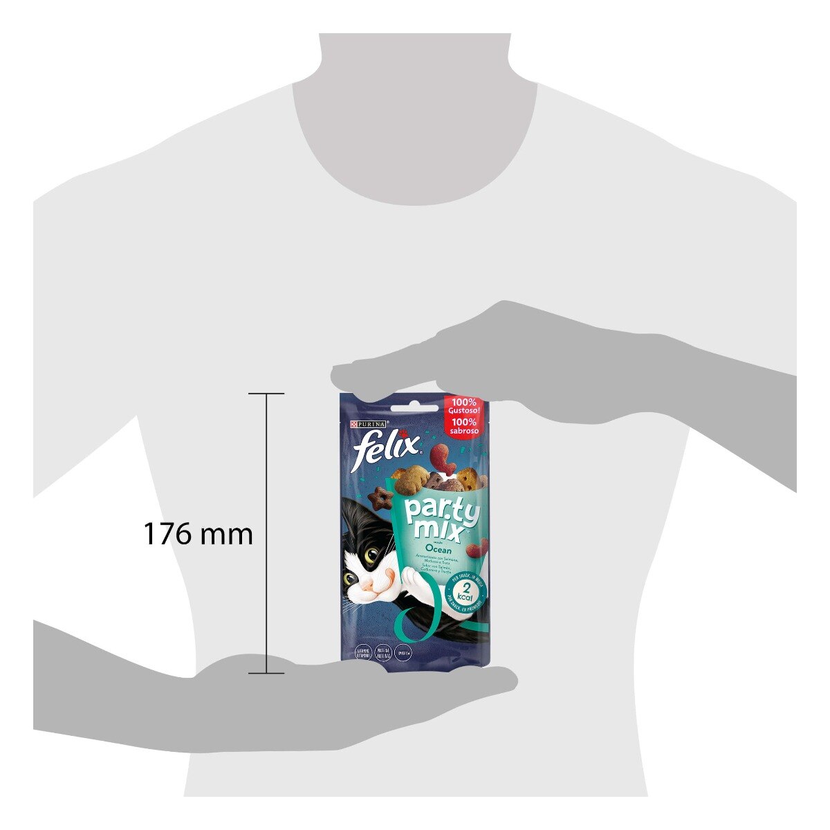 FELIX® Party Mix Gatto Snack Ocean Mix Aromatizzato con Salmone, Merluzzo e Trota