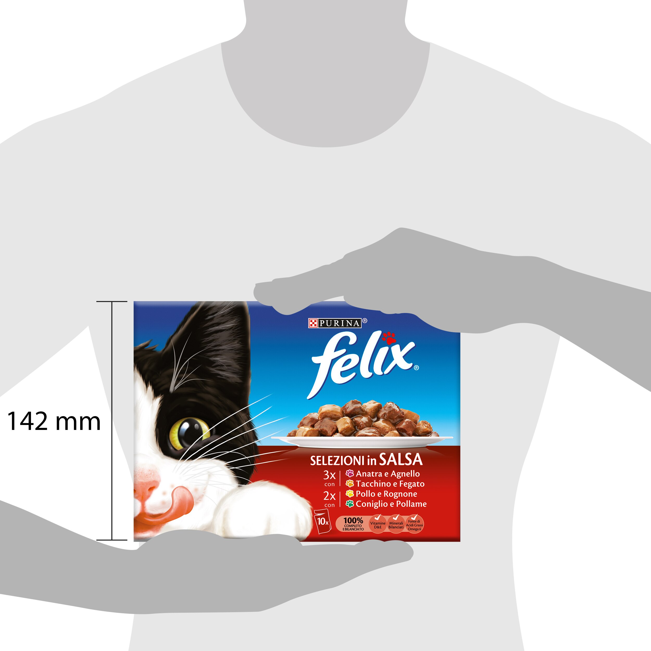 Felix Original Selezioni Deliziose in Salsa - (Coniglio&Pollame/Pollo&Rognone/Anatra&Agnello/Tacchino&Fegato)
