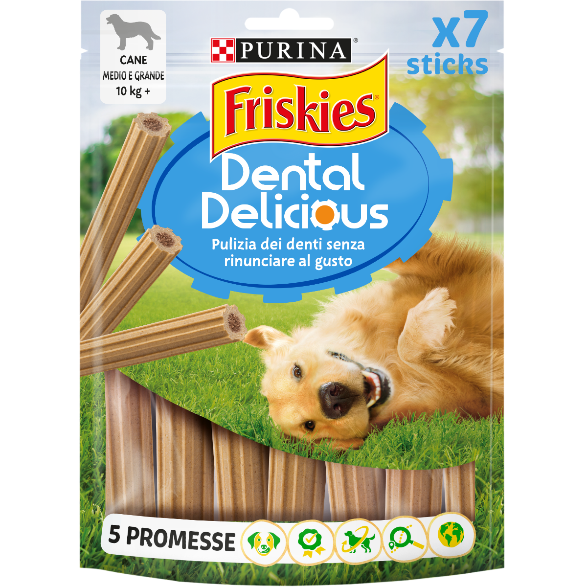 FRISKIES® Dental Delicious Snack igiene orale e dentale Cane al Pollo taglia M/L