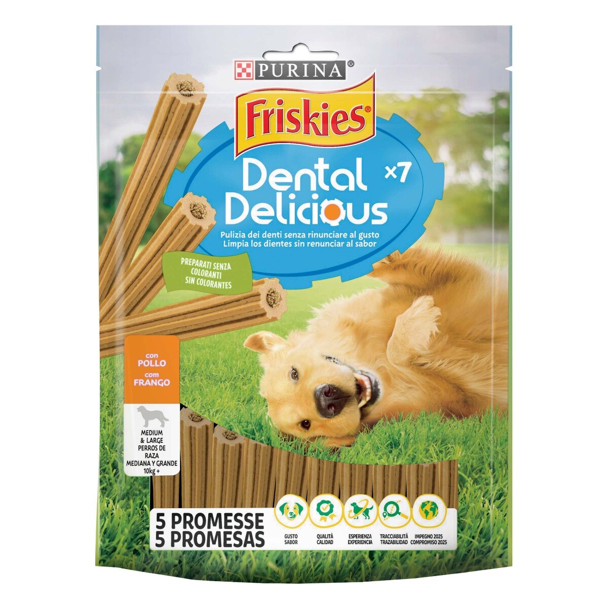 FRISKIES® Dental Delicious Snack igiene orale e dentale Cane al Pollo taglia M/L