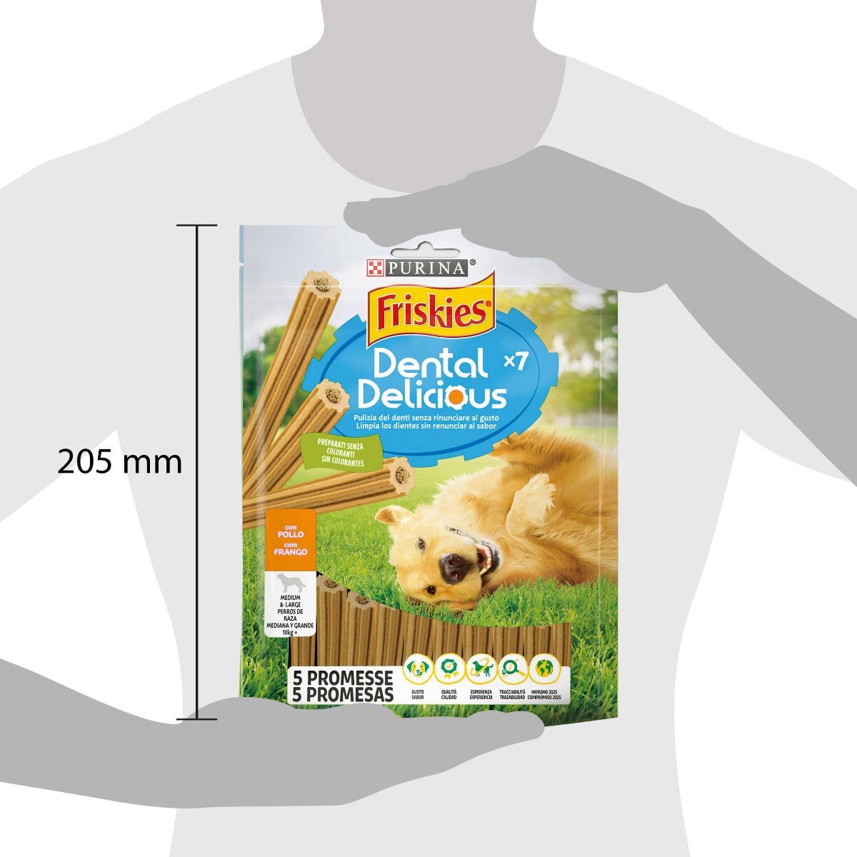 FRISKIES® Dental Delicious Snack igiene orale e dentale Cane al Pollo taglia M/L