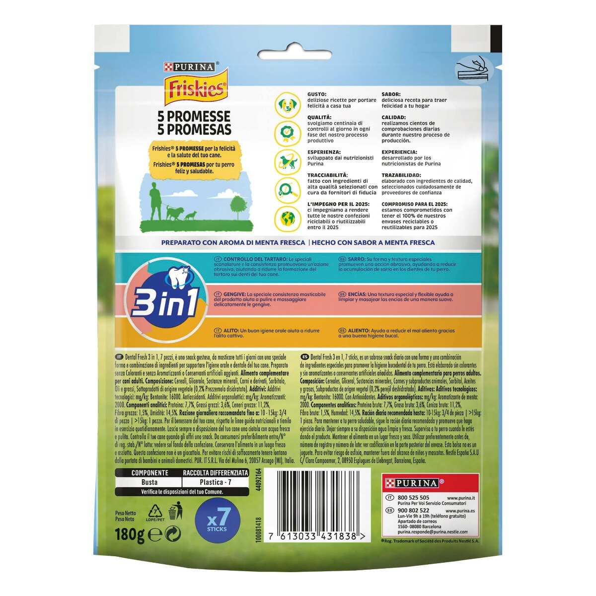 FRISKIES® Dental Fresh 3in1 Snack igiene orale e dentale Cane taglia M/L