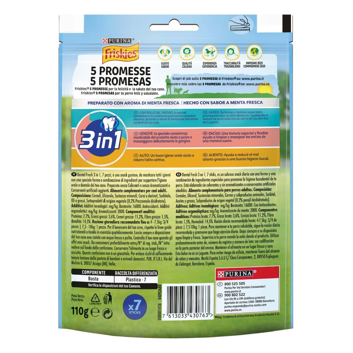 FRISKIES® Dental Fresh 3in1 Snack igiene orale e dentale Cane taglia S