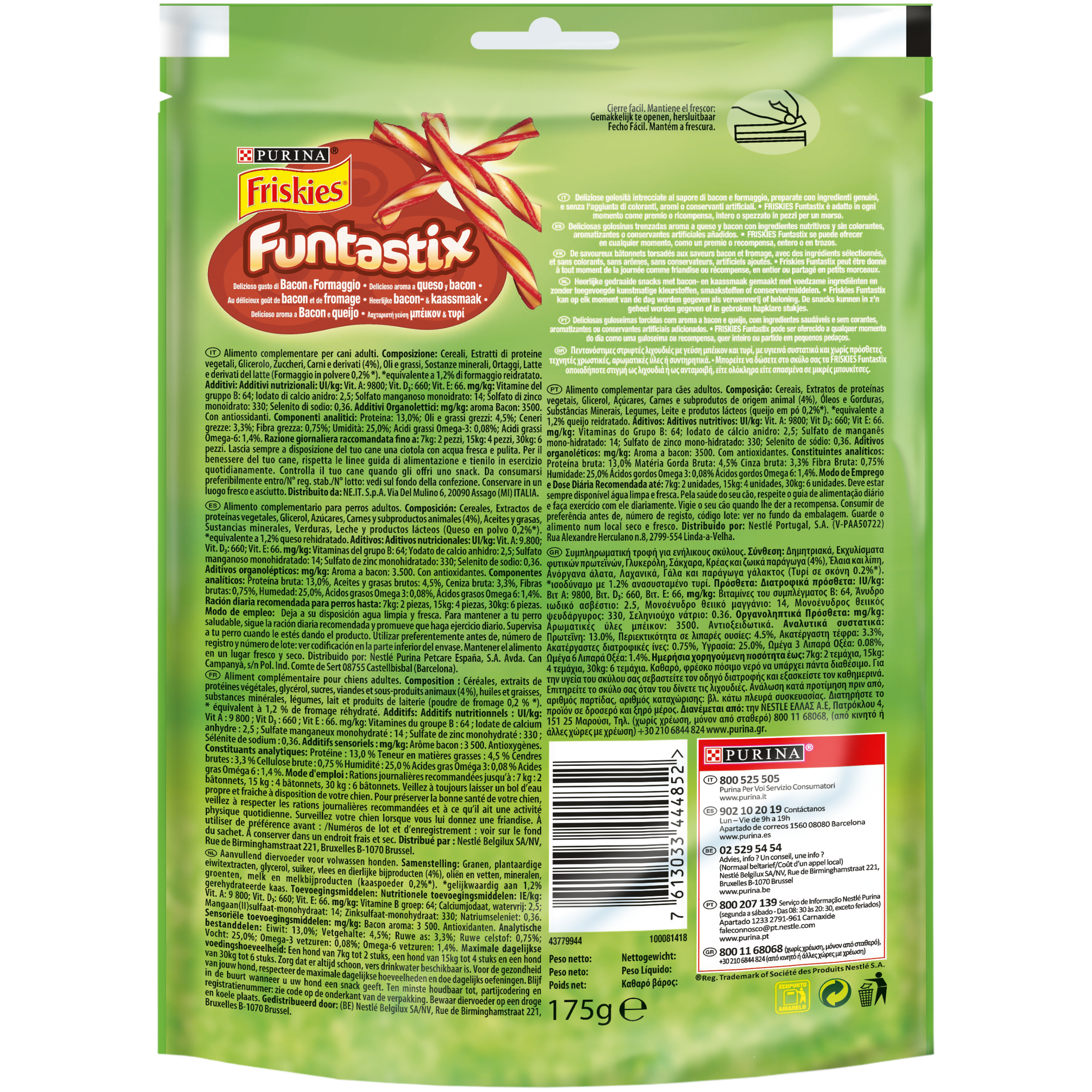 FRISKIES® Funtastix Snack Cane al delizioso gusto di Bacon e Formaggio