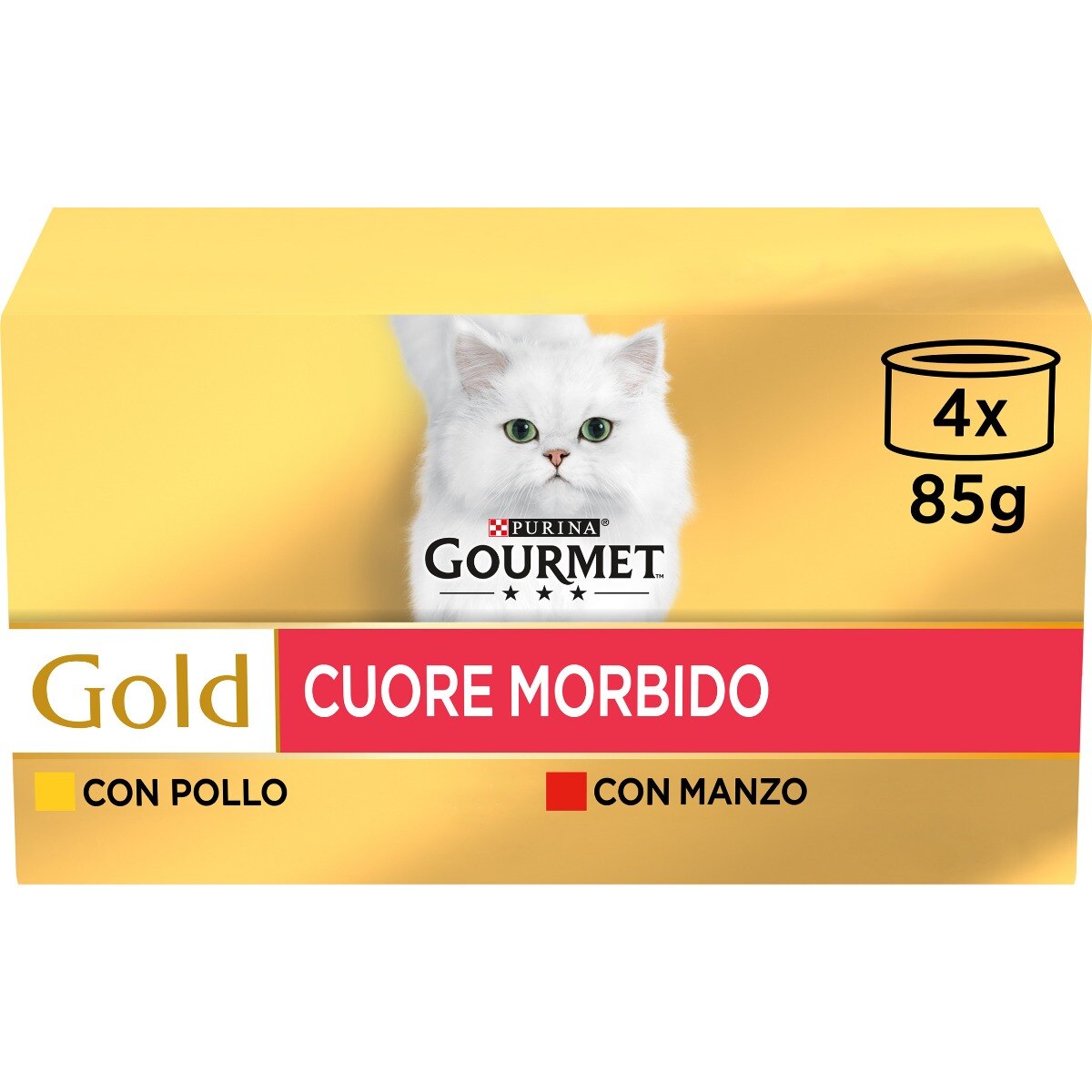 GOURMET GOLD 4x85g Cuore Morbido Manzo / Pollo