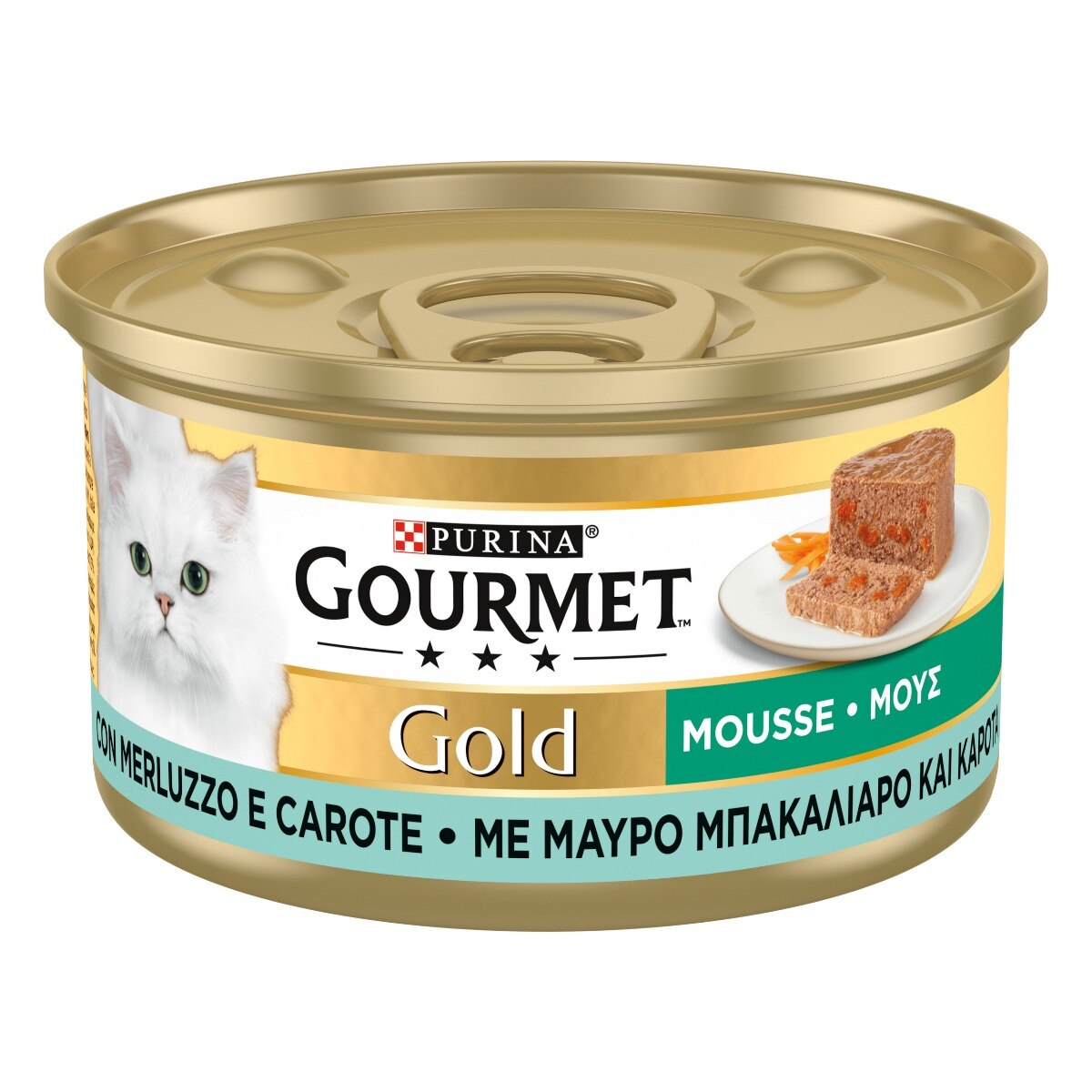 GOURMET® Gold Gatto Mousse con Merluzzo e Carote