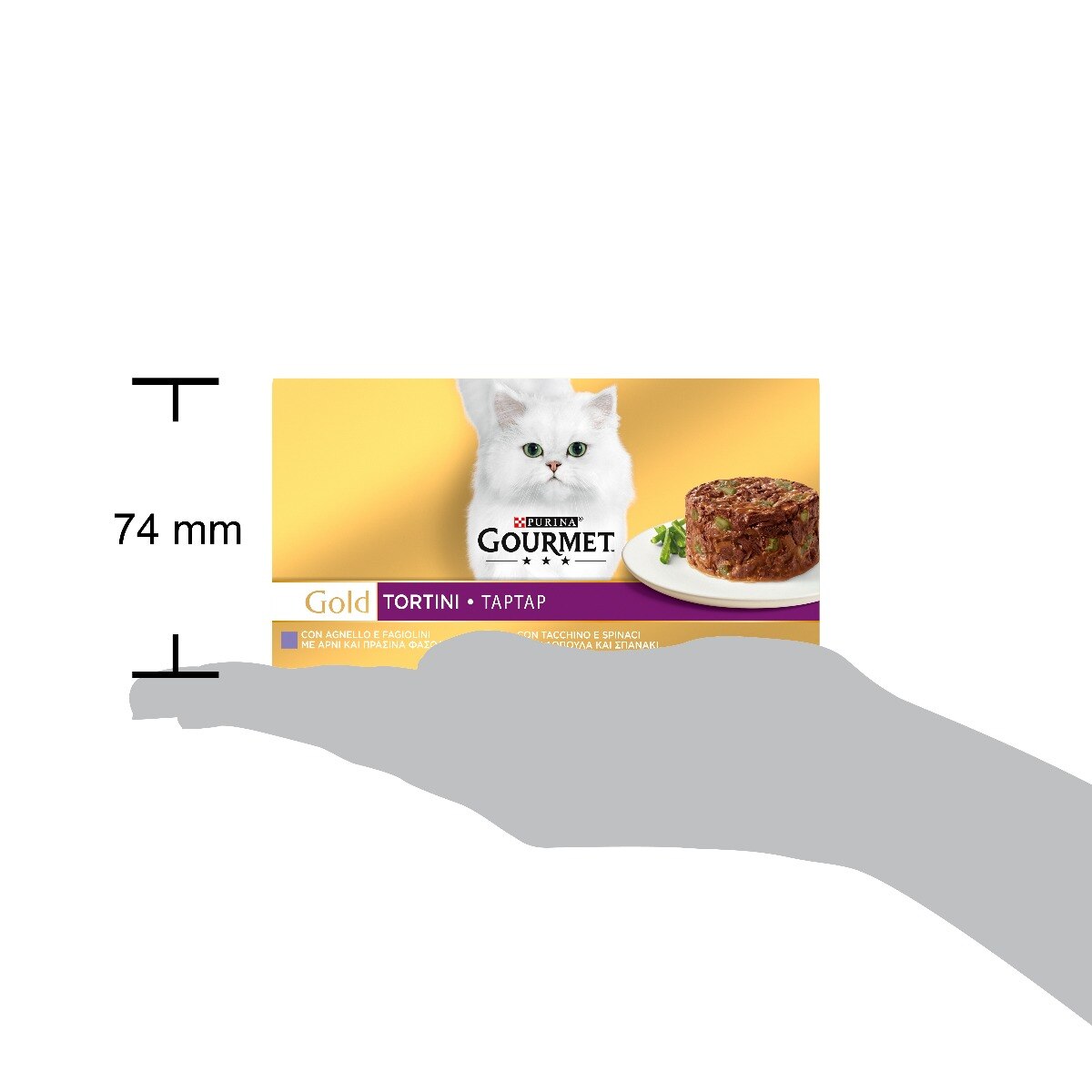 GOURMET® Gold Tortini Gatto con Agnello e Fagiolini, con Tacchino e Spinaci