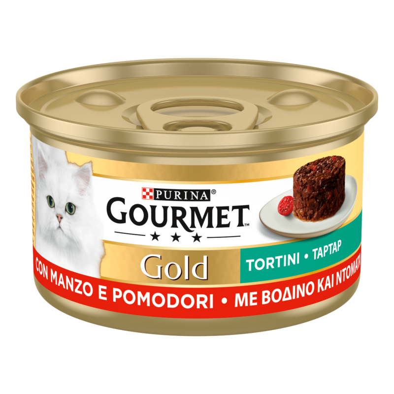 GOURMET Gold Tortini con Manzo e Pomodori per gatto | PURINA Shop 85 g