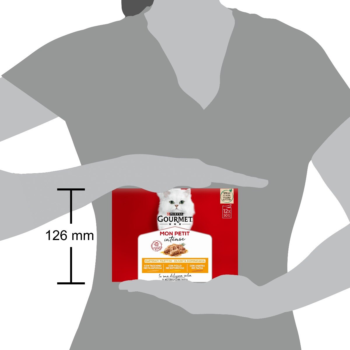 GOURMET® Mon Petit - Mini porzioni di Filettini Intense in Salsa (Tacchino, Pollo e Anatra), Confezione da 12
