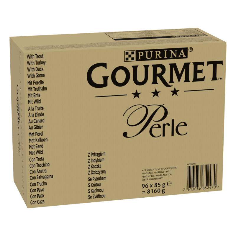 Gourmet Perle Filettini in Gelatina (Trota, Tacchino, Anatra, Selvaggina) 96x85 g
