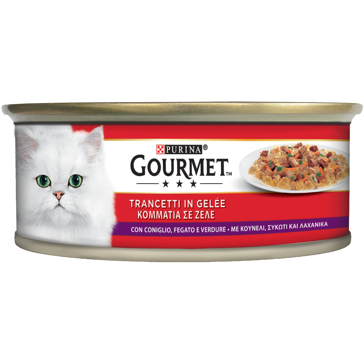 GOURMET® Rosso Gatto Trancetti in Gelée con Coniglio, Fegato e Verdure