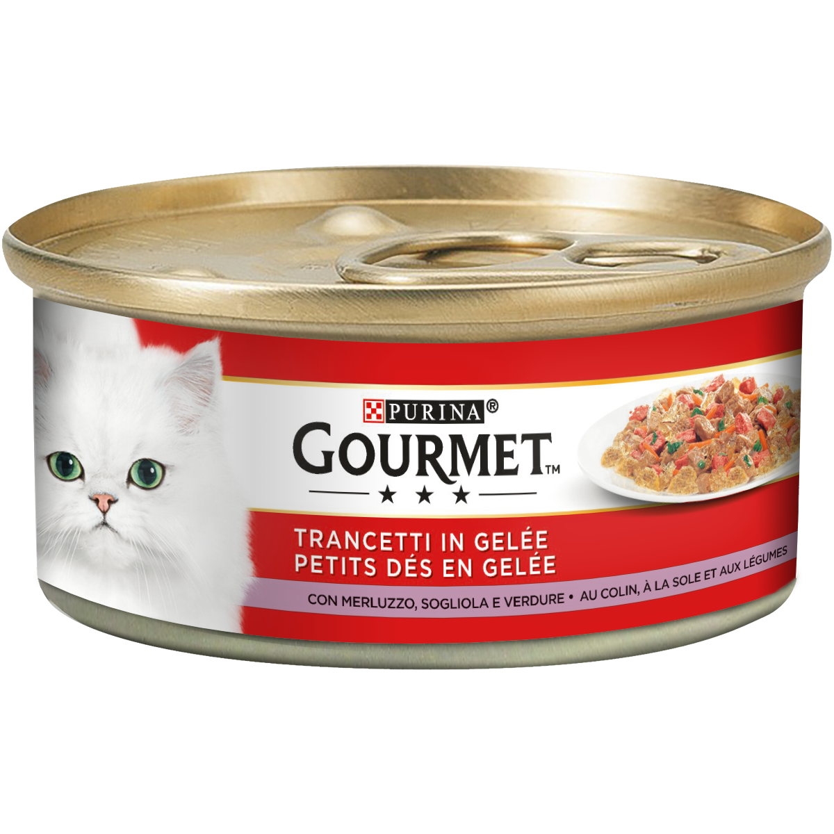 GOURMET® Rosso Gatto Trancetti in Gelée con Sogliola, Merluzzo e Verdure
