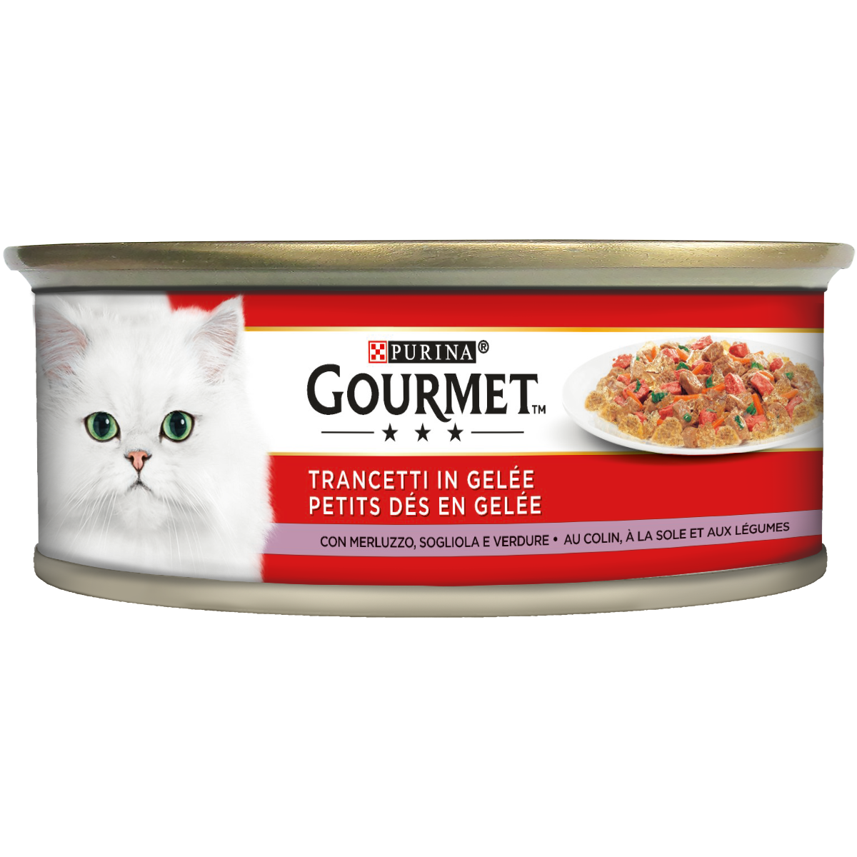 GOURMET® Rosso Gatto Trancetti in Gelée con Sogliola, Merluzzo e Verdure