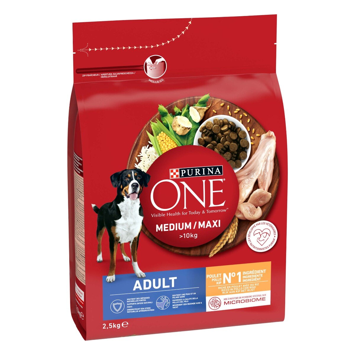 PURINA ONE® Medium / Maxi > 10kg Adult&nbsp;Ricco in&nbsp;Pollo con Riso