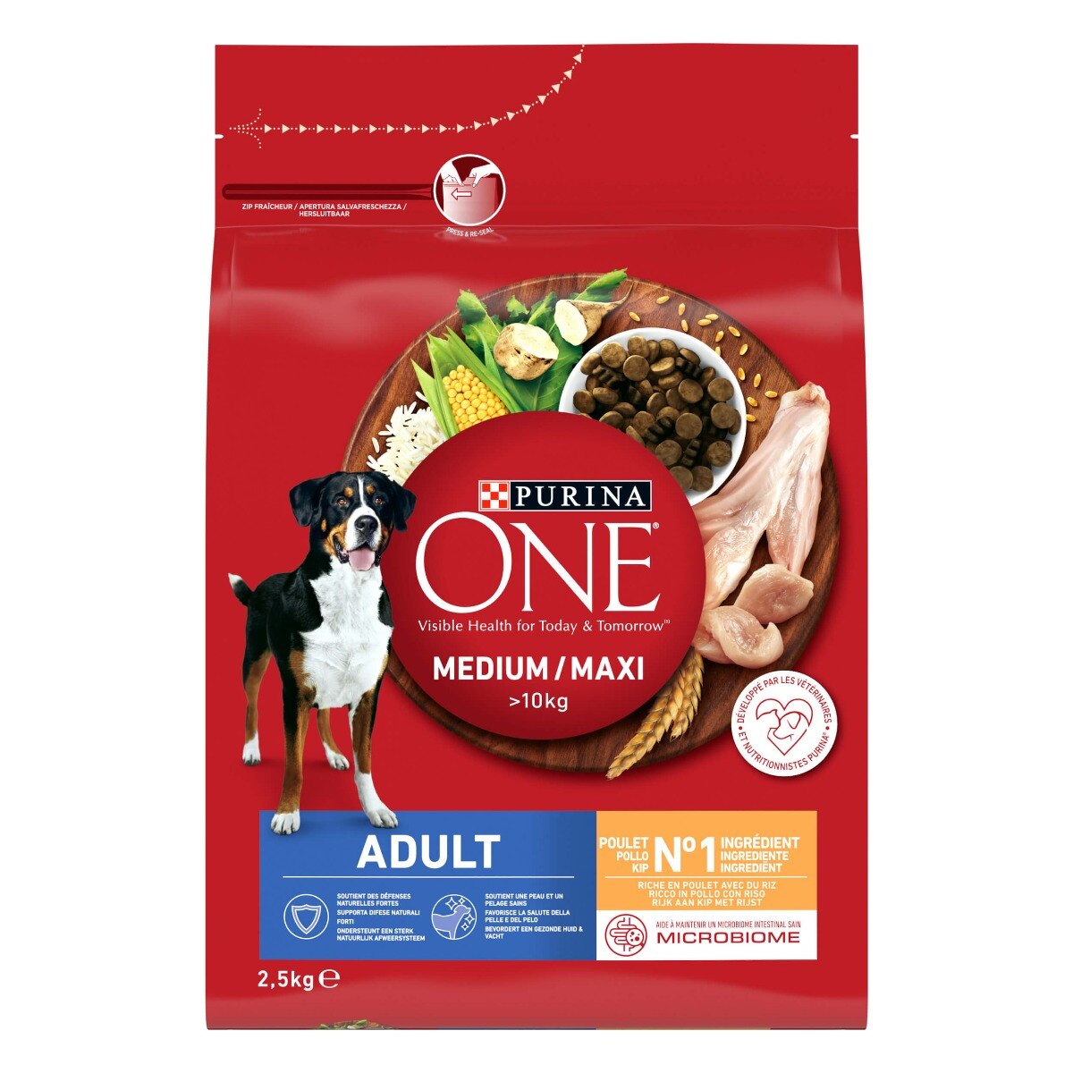 PURINA ONE® Medium / Maxi > 10kg Adult&nbsp;Ricco in&nbsp;Pollo con Riso